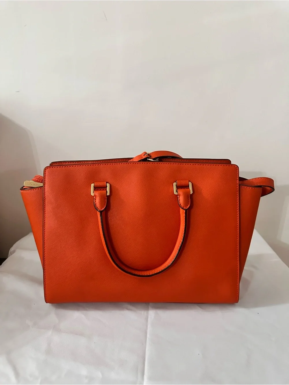 Michael Kors Bright Orange Saffiano Leather Satchel